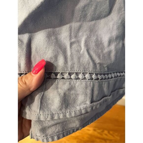 Erika Light Blue Maggie Linen Blend Tunic Tank Top sz L EUC - Picture 5 of 8